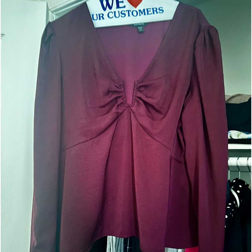 Express burgundy top L